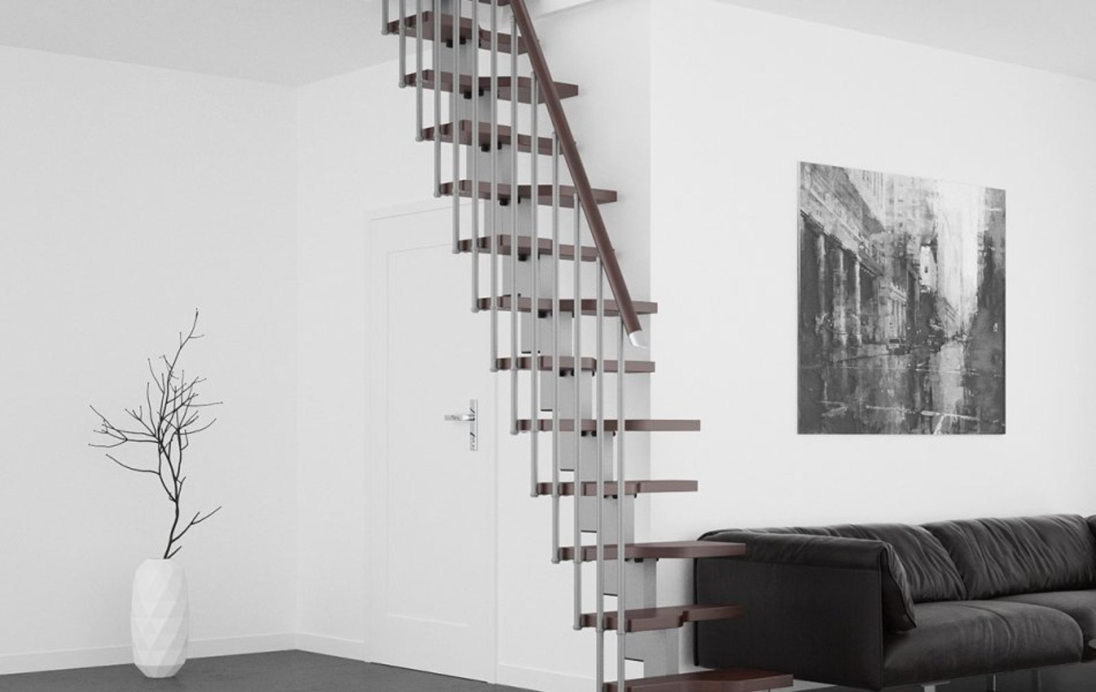 Futura est un escalier dont la ligne est élégante et droite.