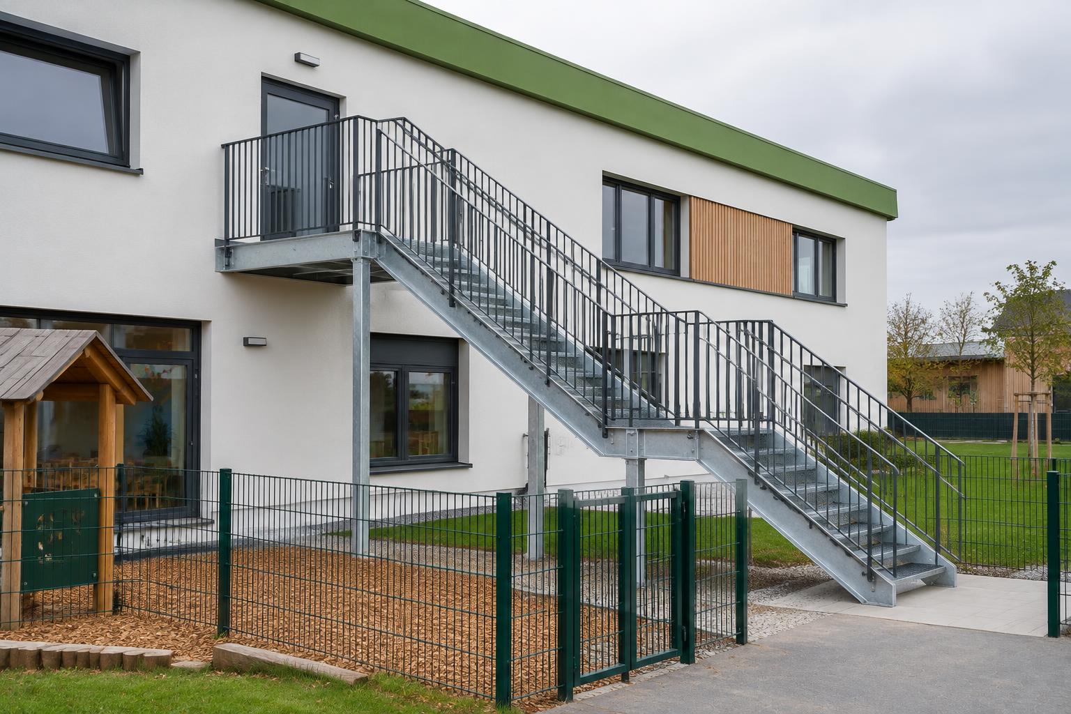 Escalier à paliers pour une crèche