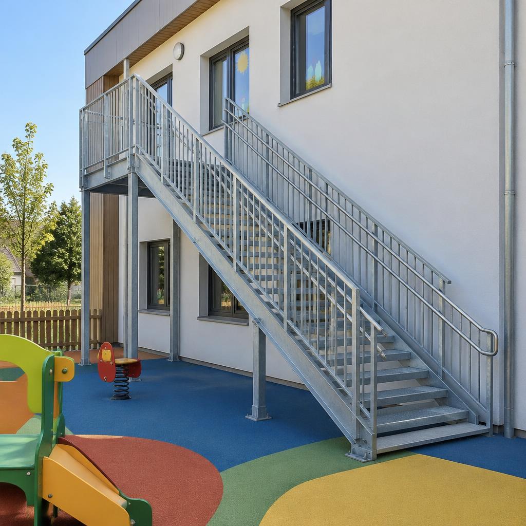 Seconde main courante à hauteur d'enfant
