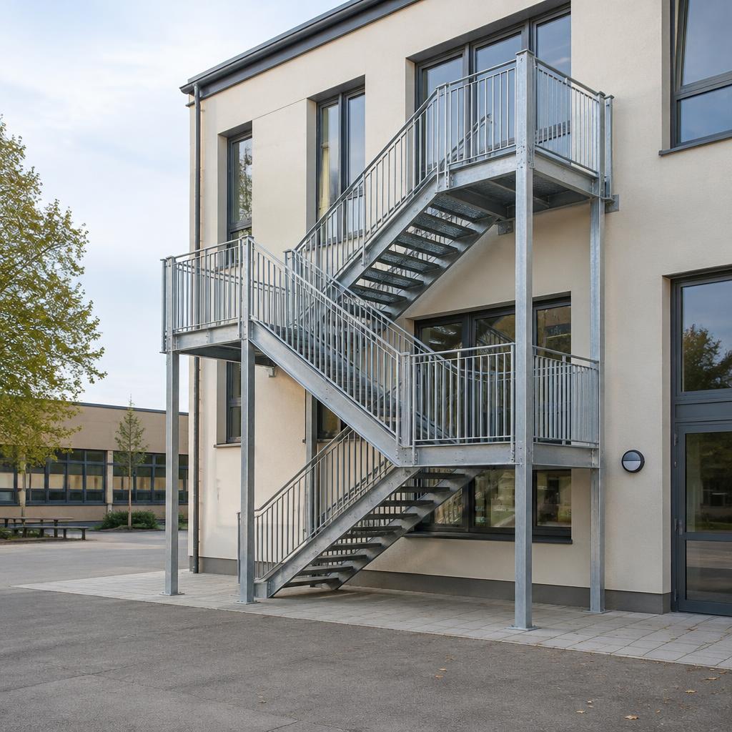 Escalier de secours pour une école